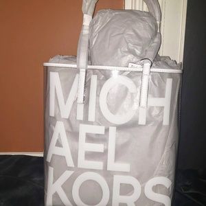 Michael Kors Large Graphic Logo Clear Tote